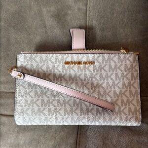 Michael Kors Pink and Cream Wristlet